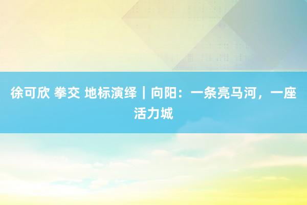 徐可欣 拳交 地标演绎｜向阳：一条亮马河，一座活力城